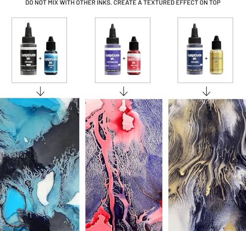 KAMENSKAYA Delaminating Alcohol Ink Set 'Volcano', 8 x 1 fl oz - color: Volcano