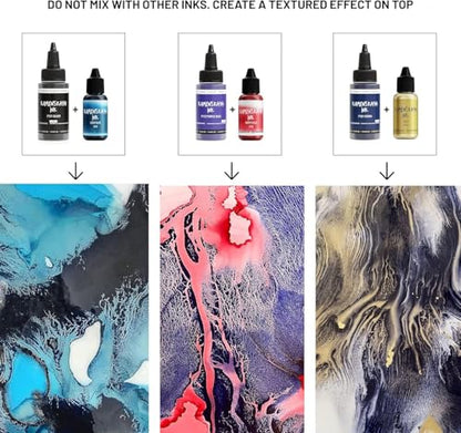 KAMENSKAYA Delaminating Alcohol Ink Set 'Volcano', 8 x 1 fl oz - color: Volcano