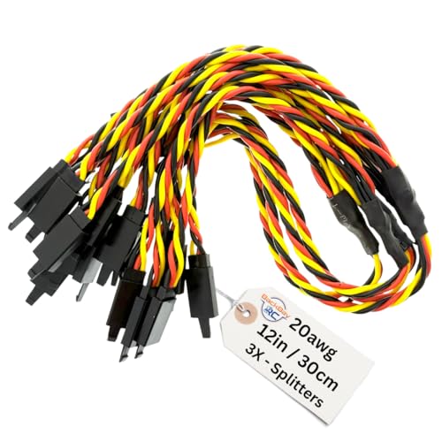 BackBayRC - 12in 20awg Universal Servo 3X Splitter - 5 Pack - style: 12in 3X Servo Splitter