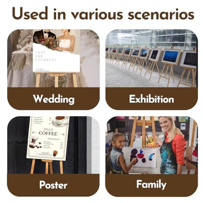 Heavy Duty A-Frame Wood Easel Stand - Adjustable Studio Easel Holds Large Canvas, Mirror, Wedding Sign Up to 90 Inches, Floor Display Easel for Artists & Events, Natural Beechwood - color: BeechWood