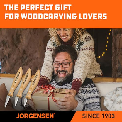 Jorgensen 3-Piece Wood Carving Tool Set with Stainless Steel Knives