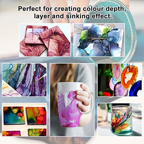 FansArriche Alcohol Inks for Resin, 64 Colors Alcohol Ink Set, 10 ml Each