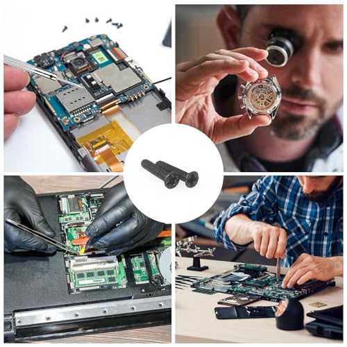 Computer Screws Laptop Screws 500 Pcs M1.2/M1.4/M2.0 Small Screws Kit for Motherboard PC SSD Glasses with Screwdriver