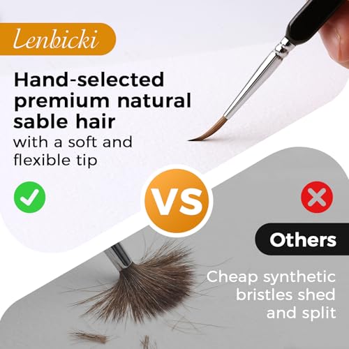 5PCS Kolinsky Sable Paint Brushes for Miniature Watercolor Acrylic Oil