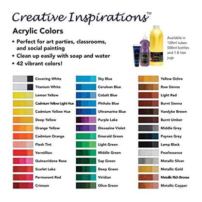 Creative Inspirations Acrylic Paint - Metallic Gold - 500mL - 2 Pack - Smooth & Creamy Consistency, Vibrant Pigmentation, Great Coverage for Artists - Clean Up with Soap & Water - color: Metallic Gold, size: 16.91 Fl Oz (Pack of 2)