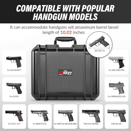 SEKKVY Gun Case for Handguns, Pistol Case Hard Shell - color: 5 Pistol & 18 Magazine, Black