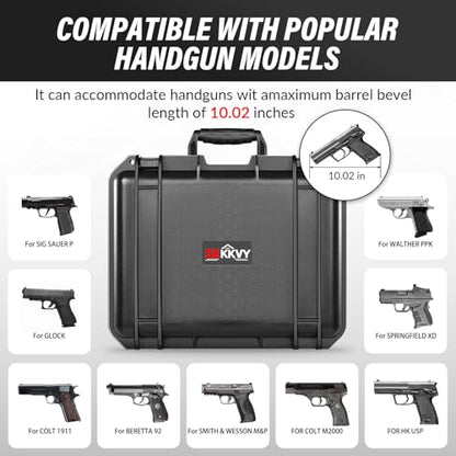 SEKKVY Gun Case for Handguns, Pistol Case Hard Shell - color: 5 Pistol & 18 Magazine, Black