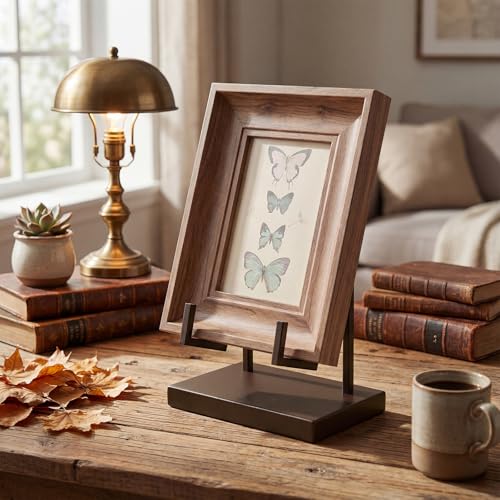 Shimeyao Metal Display Easel Stand Tabletop Easel, Brown, 8 x 5 x 3 Inch - color: Brown, size: 8 x 5 x 3 Inch, style: Metal