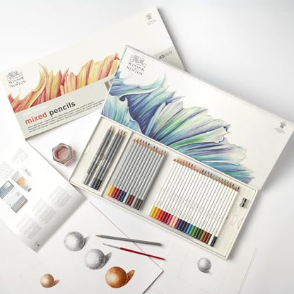 Winsor & Newton Studio Collection, Mixed Pencil Box Set, 45 piece - style: 45 Piece Mixed Pencil Set
