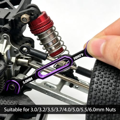 RC Car Turnbuckle Wrenches 3.0/3.2/3.5/3.7/4.0/5.0/5.5/6.0mm, 4PCS Purple - color: Purple