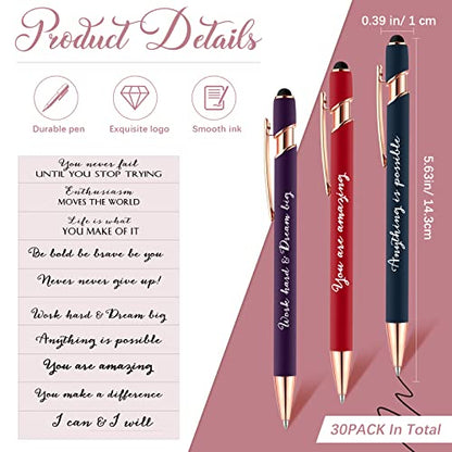 Kosiz 30 Pcs Inspirational Pens Motivational Quotes Ballpoint Stylus