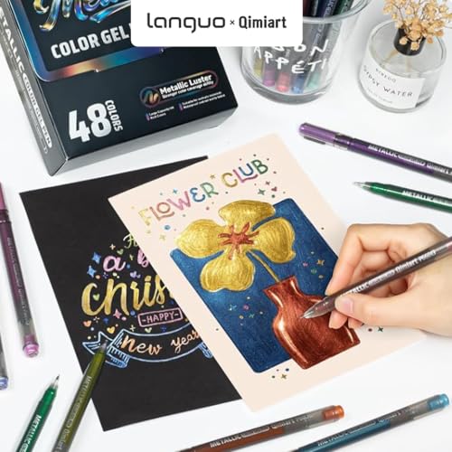 Metallic Gel Pens Set, 48 Colors, 1.0 mm Tip Art Pens