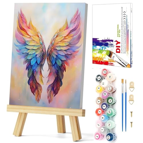 Gemozaic Framed Paint by Numbers Kit for Adults with Easel - Angel Wing - color: BKH1927