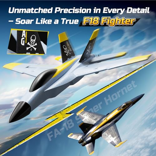 DEERC F18 4CH RC Plane for Adults Remote Control Airplane RTF Fighter Jet - style: F18 RC Plane