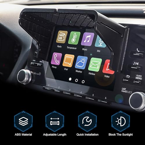 Car GPS Sun Shade, Anti-glare Vehicle Navigator Sunshade Visor, Adjustable Car Visor Display Screen Cover, for 7-12 Inch Car Displays (Black)