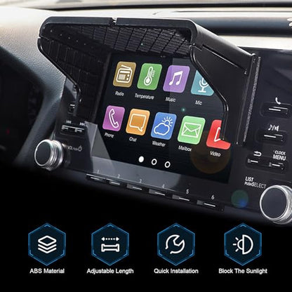 Car GPS Sun Shade, Anti-glare Vehicle Navigator Sunshade Visor, Adjustable Car Visor Display Screen Cover, for 7-12 Inch Car Displays (Black)