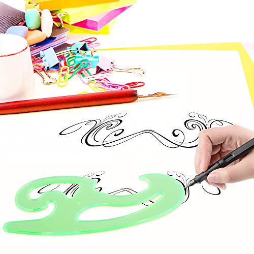 SIQUK 9 Pieces Drawings Templates French Curve Geometric Templates