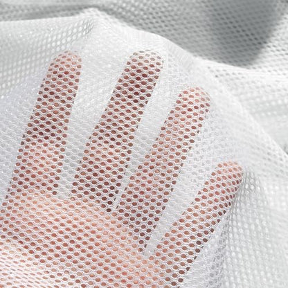 White Mesh Fabric by The Yard, 60" Wide Polyester Netting for DIY, 1 Yard - color: White, size: 5 yard pre cut