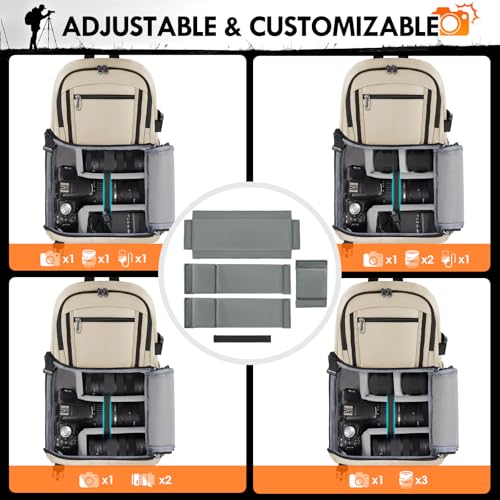 RAINSMORE Camera Sling Bag, Small Dslr/Mirrorless Camera Bag & Case - color: Beige