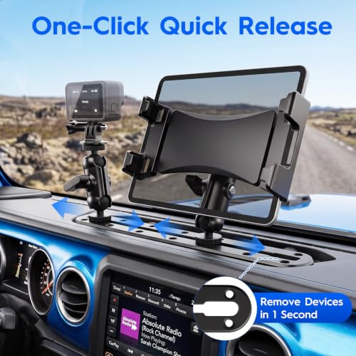 Tablet Truck Holder, Heavy Duty Drill Base Multi-Device Dash Platform Mount