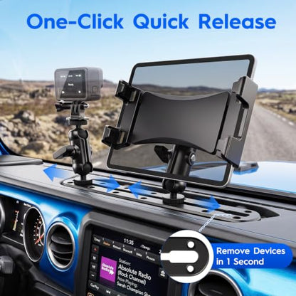 Tablet Truck Holder, Heavy Duty Drill Base Multi-Device Dash Platform Mount