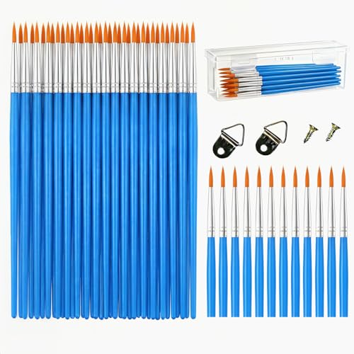 Pointed Tip Paint Brushes, 50pcs, Circle Washable Art Brushes - color: Round Ponted