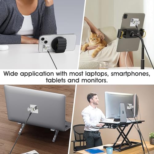 Laptop Cable Lock Hardware Security Cable Lock Anti Theft, Anchor Plate & 2 Keys Compatible with Notebooks Smart Phone Tablet Electronic Products (2 Pack) - size: 2 Packs