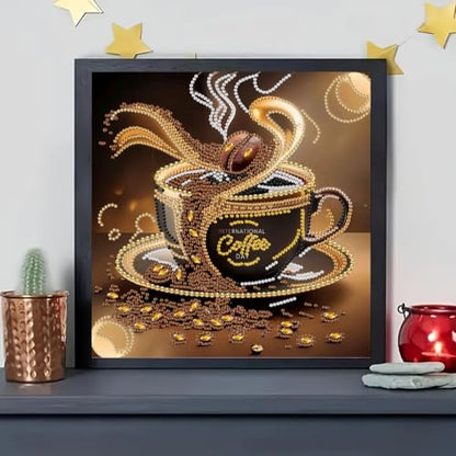 5D Special Shape Diamond Art Kits,Coffee Cup DIY Diamond Painting Kits - color: SH133