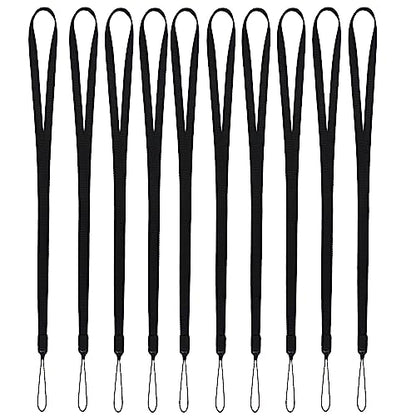 YOUOWO 10Pcs Neck Lanyards Black Long (10 Black - Combination 1) - color: 10 Black - Combination 1