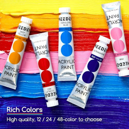 MEEDEN Beginners Acrylic Paint Set: 48 Colors 12ml/0.41 fl oz - color: 48 Colors