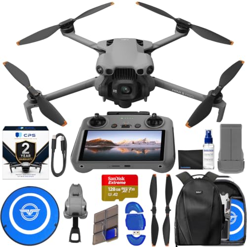 DJI Mini 5 Pro Drone with RC 2 2 (Remote Controller w/ Screen) Folding Mini-Drone with 4K HDR Video, 36 Mins Flight Time, Omnidirectional Vision Sensing Bundle with 128GB Memory Card, Landing Pad, CPS 2 Year Warranty + More