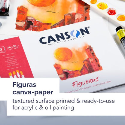 Canson Figueras Canvas Paper Pad, White, 18x24 in - size: 18" x 24"
