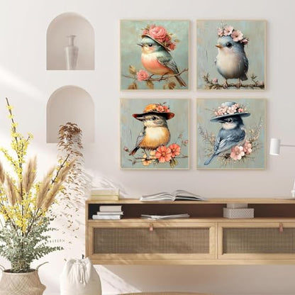 DAZZLEDOTS 4 Pack Bird Diamond Art Kits for Adults, Bird Diamond Painting - color: DT105
