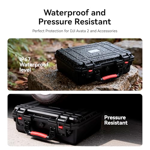 FPVtosky Hard Case for DJI Avata 2 Drone/Fly Smart Combo(for DJI Goggles N3, CASE ONLY), Waterproof Carrying Case for RC Motion 3, FPV Remote Controller 3 and Battery Accessories