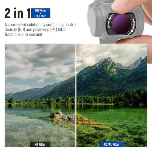NEEWER 14 Pack Magnetic ND Filter Set Compatible with DJI Osmo Pocket 3 / Pocket 4 / Xtra Muse, CPL, ND8/16/32/64/128/256/1000, ND8/PL ND16/PL ND32/PL ND64/PL, Black Diffusion 1/4, LPR Effect Filter - style: 14 Pack ND+ND/PL+Effect w/Cleaning Cloth