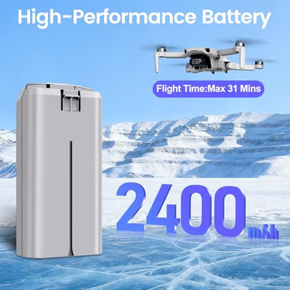 Mini 2(1-Pack) High Capacity Intelligent Flight Battery Rechargeable 2400mAh 7.7V for 31 Mins Max Flight,Compatible with DJI Mini 2/2 SE/SE/4K - size: Battery*1