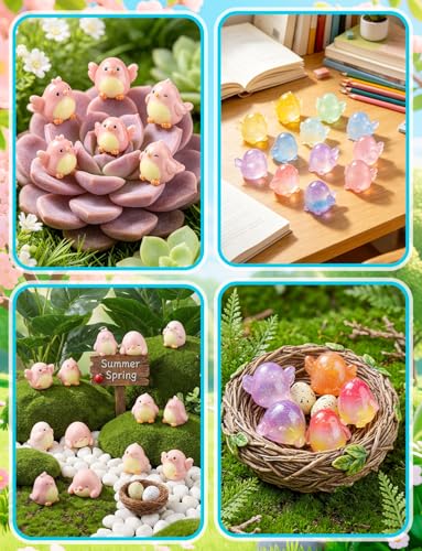 Mini Cute Tit Birds Figurines Silicone Mold (6-Cavity) - color: 1 Pc Tit Birds White