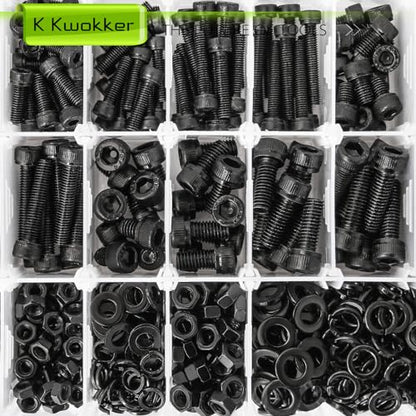 M3 M4 M5 M6 Hex Socket Bolts and Nuts Assortment Kit, 1160Pcs - size: F. M3 M4 M5 M6
