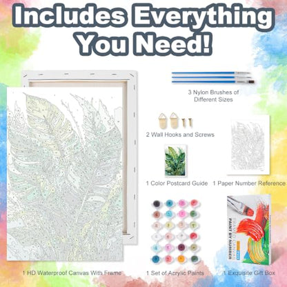 Kalonyth Plants Framed Paint by Numbers Kit for Adults Beginner 8x12 inch - color: Frame-OP-US13