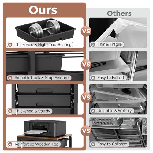 SYKIARIOL Rolling Cart with 12 Drawers,Black - color: Black, size: 12 Drawers
