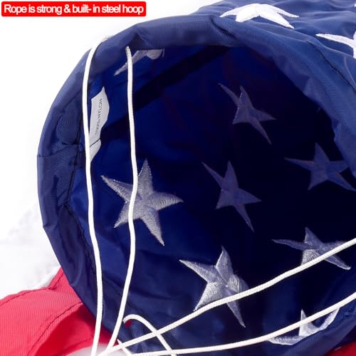 2-Pack American Flag Windsock with Embroidered Stars, Red White and Blue - color: Red - 2pack