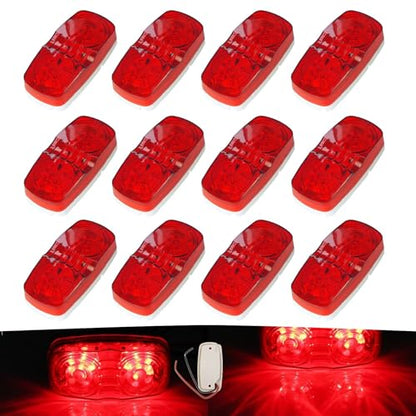 NEW SUN® Red Trailer RV Marker Light, 10 High-intensity LED, 4x2, 12 Pcs - color: 12*Red