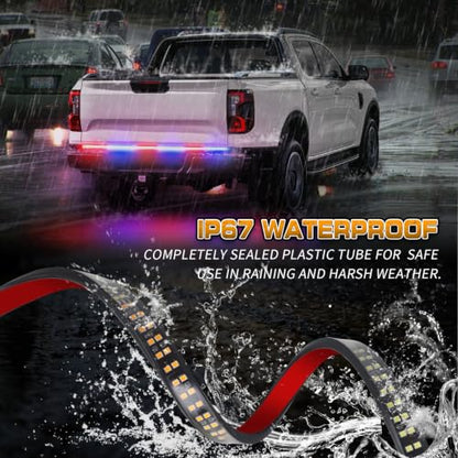 XRIDONSEN 48 inch Tailgate Strobe Light Strip 288 LED Rear Window Light Bar - color: Red/Blue