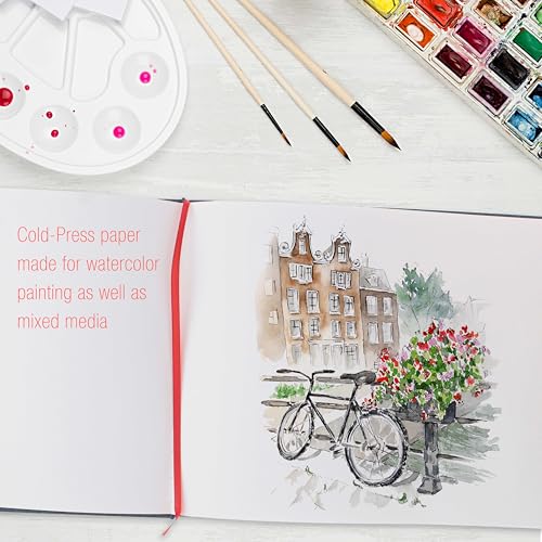U.S. Art Supply 9" x 12" Watercolor Book (2 Pack, 76 Sheets Each) - size: 9-x-12-inch