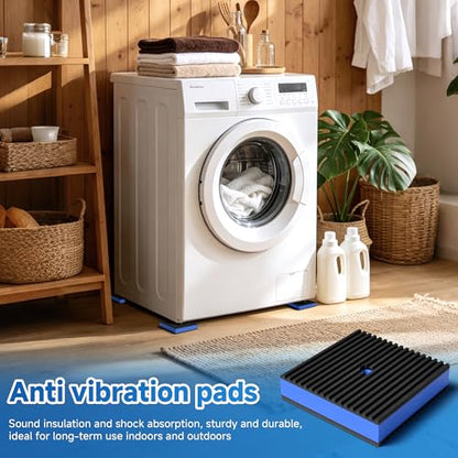 8 Pack 4 x 4 Inch Anti Vibration Pads, Rubber Isolation Pads - color: 4 X 4 - 8 Pcs