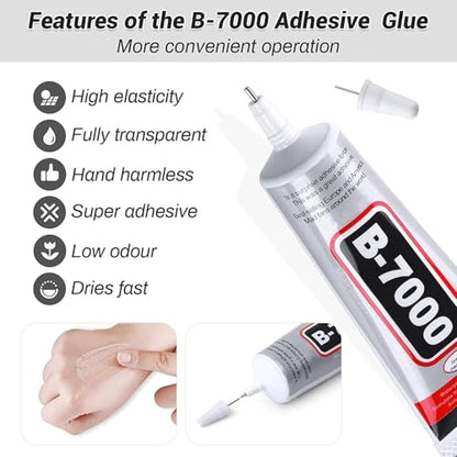 B7000 Super Glue,Multi Functional Glue Transparent Paste Adhesive Multi-Function Repair Glues Suitable for Phone Jewelry Glass Wood Metal Fabric (25ml-1pcs) - color: 25ml-1pcs