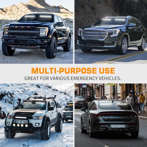 XRIDONSEN White Strobe Lights for Trucks, 40 LED Dash Visor Lights - color: White