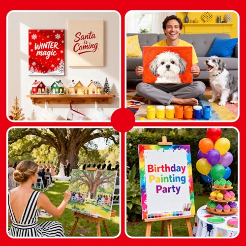 Simetufy 32 Pack 12x16 inch Large Flat Canvas Boards for Painting - size: 12"x16" - 32 pack
