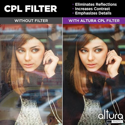 Altura Photo 40.5mm Camera Lens Filter Kit, UV, Polarizing & ND with Case - size: 40.5MM