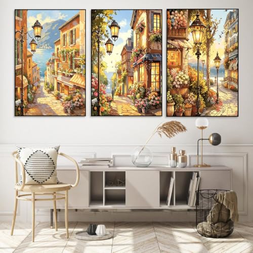 3 Pack Landscape Paint by Numbers Kit for Adults with Frame-Wooden Ease - color: 3 Pack Landscape
